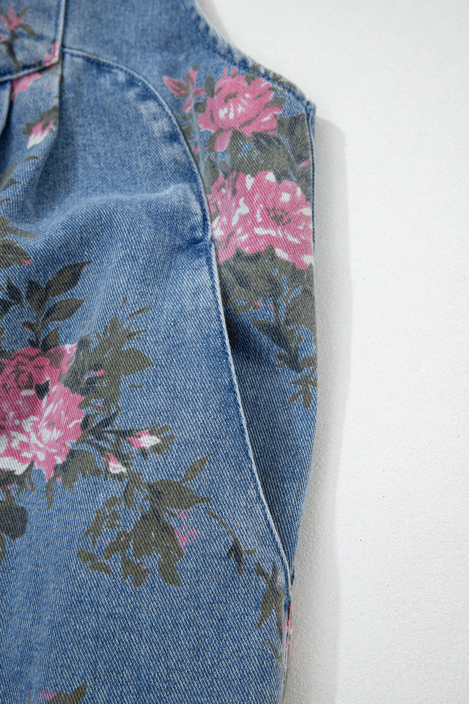 Myosotis Floral Print Denim Shortalls - Image 8