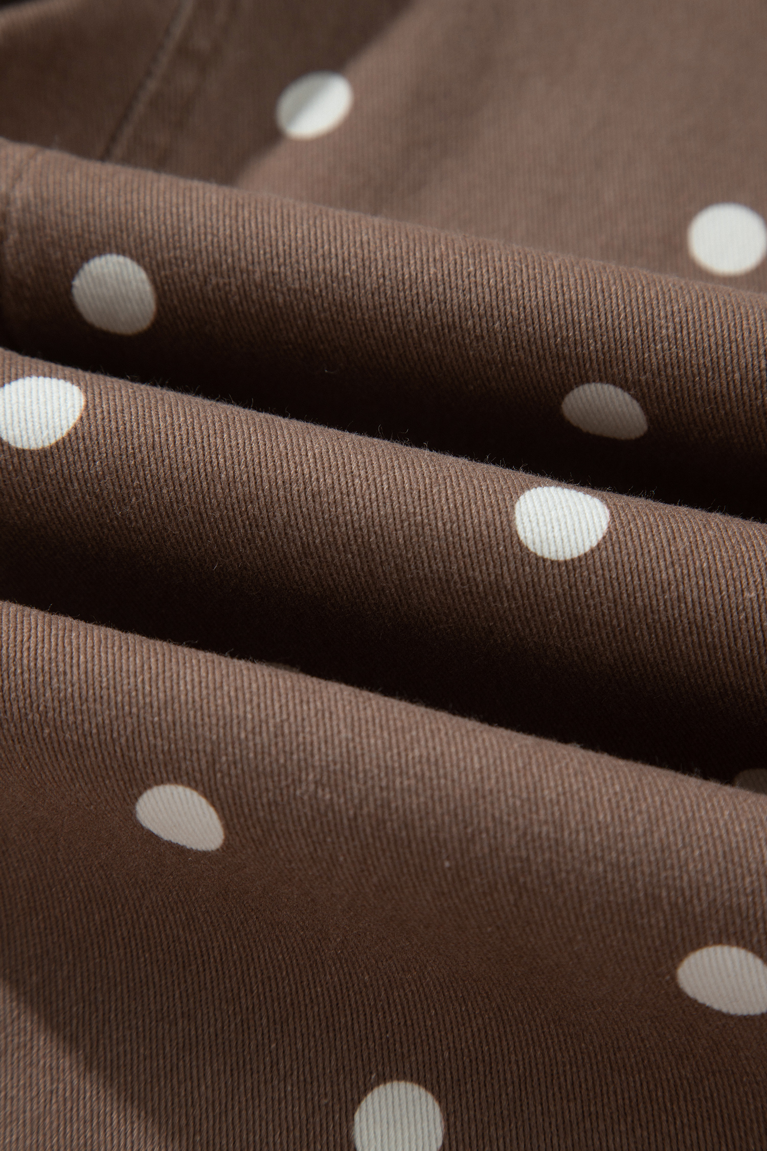 Brown Tailored Seam Polka Dot Print Barrel Casual Jeans - Image 13