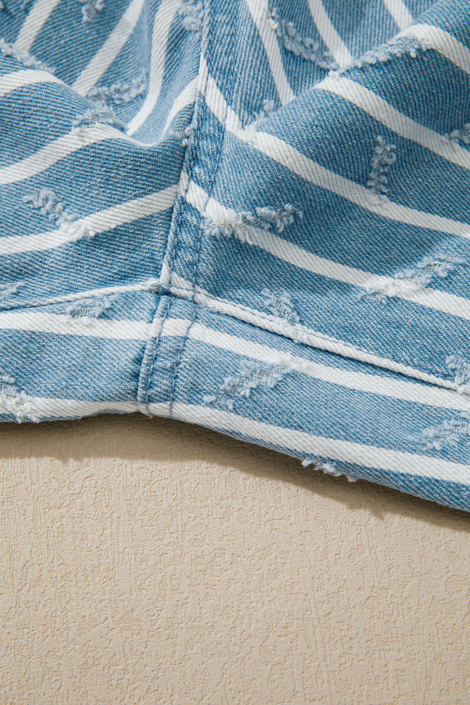 Myosotis Striped Distressed Ruffled Wide Leg Denim Overalls - Image 7