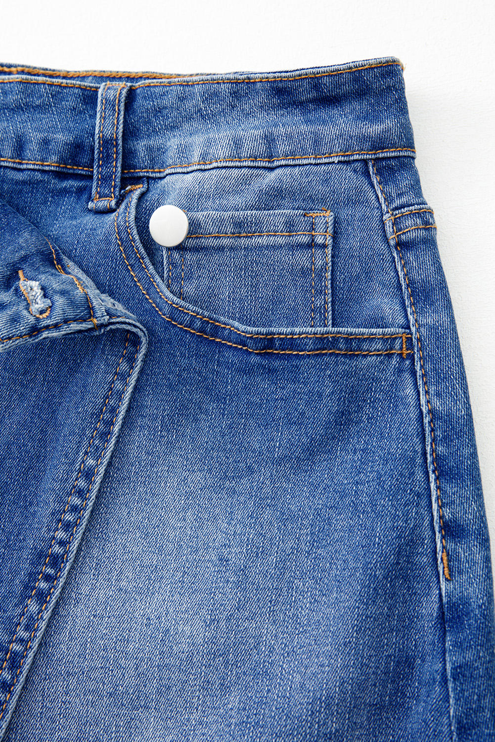Ashleigh Blue Wrapped Crossed Waist Denim Mini Skirt - Image 8