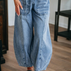 Myosotis Large Patch Pocket Drawstring Paperbag Waist Barrel Jeans