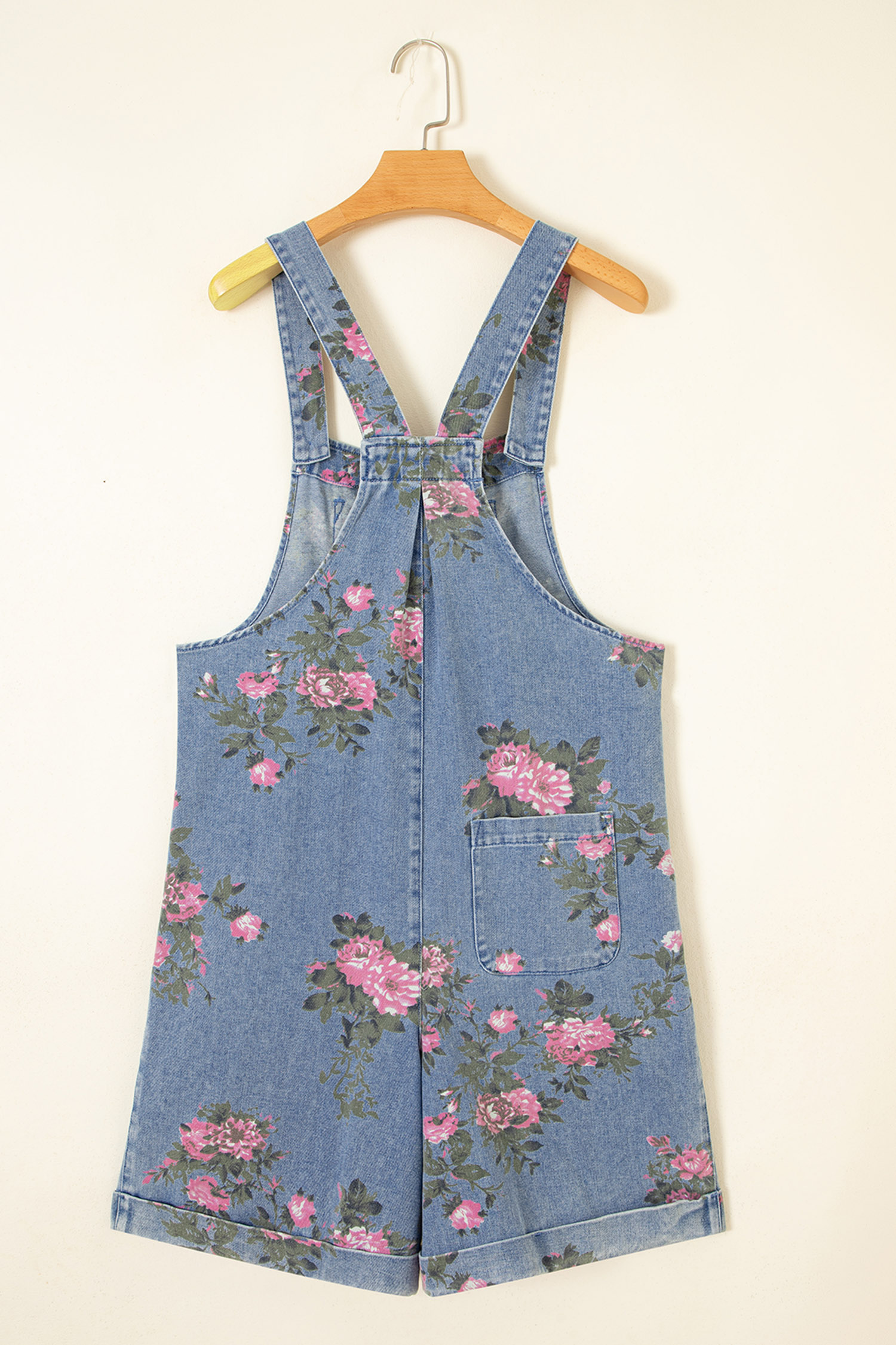 Myosotis Floral Print Denim Shortalls - Image 4
